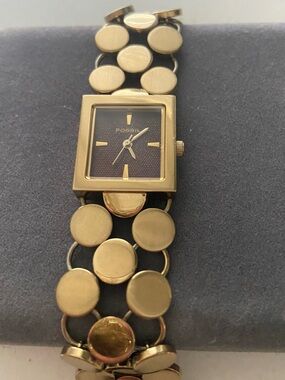 Fossil Gold Tone Square Dial Bracelet Watch